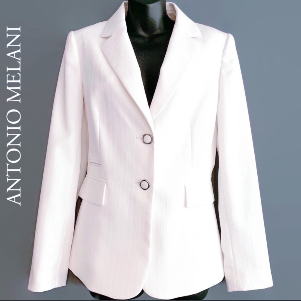 NWT Antonio Melani White Lined Blazer Sz 6
